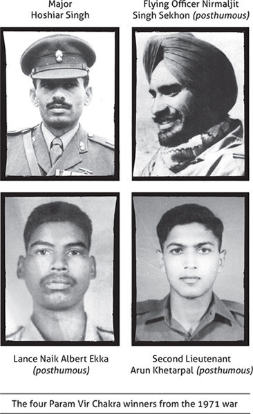 The four Param Vir Chakra winners from the 1971 war