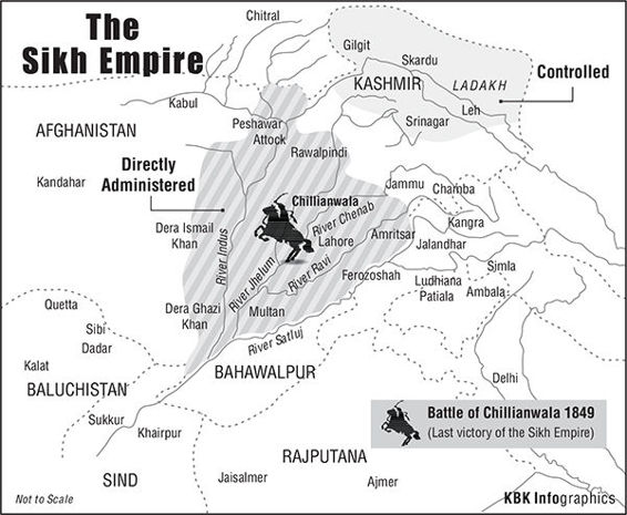 Map of the Sikh Empire under Maharaja Ranjit Singh